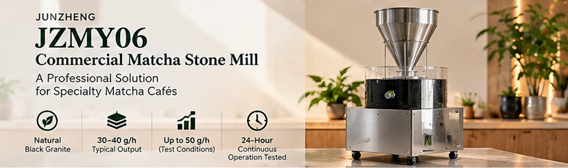 JUNZHENG JZMY06 commercial matcha stone mill for specialty cafés